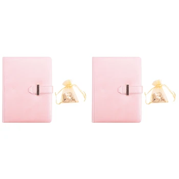 2X Блокнот с кодовым замком в форме сердца, личные органайзеры, секретный блокнот, подарок для девочек и женщин (розовый)